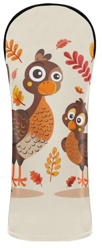 Funda de golf de pavo de Acción de Gracias de piel impermeable con funda intercambiable No. Etiquetas para cubiertas de palos de golf para conductor