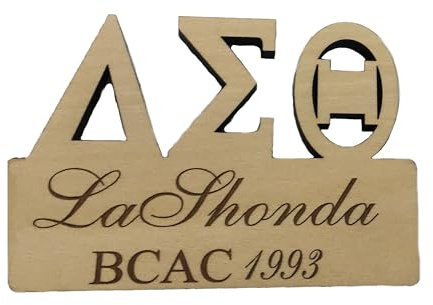 LGU Custom Personalized Greek Letters Wooden Sorority or Fraternity Name Block