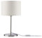 Paulmann 70923 Tischleuchte Tessa rund max. 40 Watt Nachttischlampe Creme, Eisen gebürstet Tischlampe Metall, Stoff E14 ohne Leuchtmittel