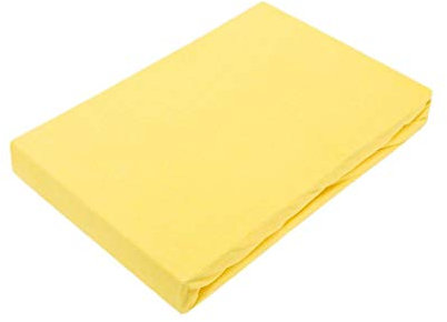 EXKLUSIV HEIMTEXTIL Jersey Spannbettlaken für Wasserbetten Rundumgummizug 200 x 220 cm Gelb