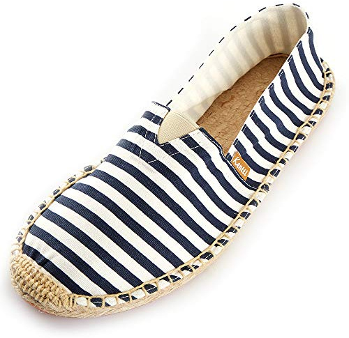 Kentti Espadrilles Rayées Toile Plat Homme Bleu Marin 43 EU