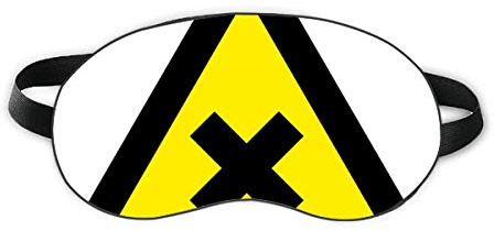Warning Symbol Yellow Black Prohibited Triangle Sleep Eye Shield Soft Night Blindfold Shade Cover