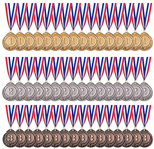 favide 48 Pieces Gold Silver Bronze Award Medals-Winner Medals Gold Silver Bronze Prizes for Competitions, Party,Olympic Style, 2 Inches
