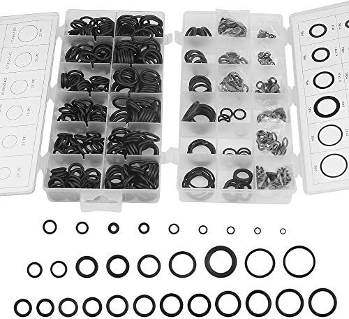BGTXINGI 300-teiliges sortiertes O-Ring-Set mit 225 Gummi-O-Ring-Dichtungen, Reparaturkasten, Dichtungs-Sortiment, Set für Sanitär, Automobil, allgemeine Reparatur