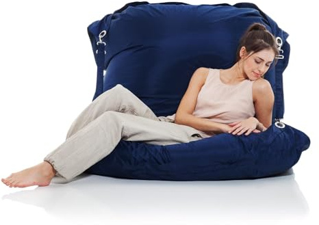 SMOOTHY Original Supreme Indoor & Outdoor Sitzsack XXL 450L Riesensitzsack Sitzkissen Sessel für Kinder & Erwachsene (Indigo-Blau)