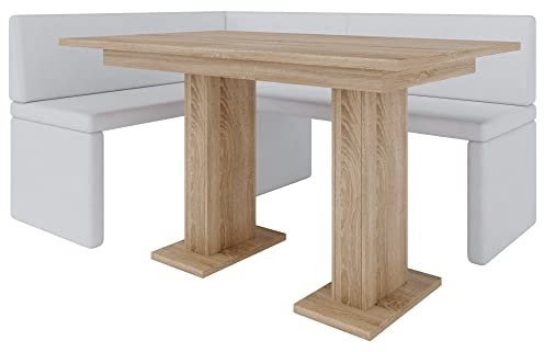 FURNISTAR Akiko Banc d'angle avec table – Groupe de bancs d'angle pour votre salle à manger, cuisine moderne, coin salon, coin repas. Parfait pour la cuisine, le bureau et la réception. Finition
