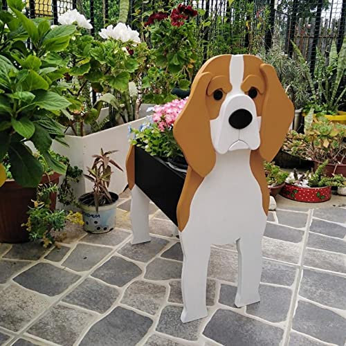 LDFHOIN Macetero para perros, forma de caniche de dibujos animados de PVC para perro, maceta para perros de tierras altas occidentales, maceta para jardín, flor, cactus de 14 pulgadas