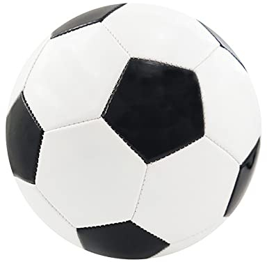 Yolispa Ballon de Foot, Football Classique Noir et Blanc, Ballon de Foot Taille 4, Football Enfants pour Entraînement D'équipe, Entraînement Intérieur et Extérieur, pour Enfants et Adultes