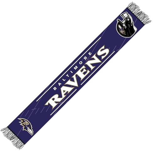 Great Branding NFL Schal Baltimore Ravens Fanschal Scarf HD Knitted Jaquard