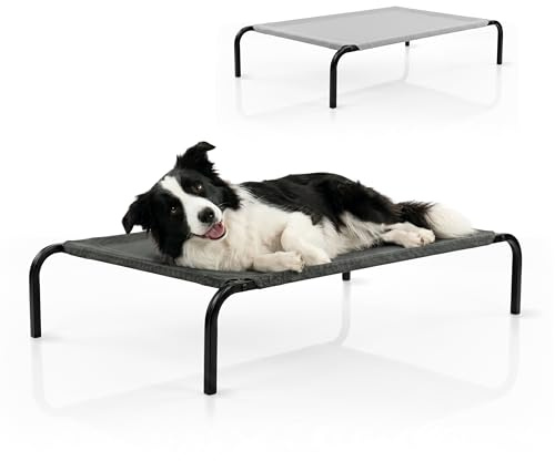 Mobiclinic®, Cama Elevada Perro, Refrescante, XL, Aislante, 122x71x21cm, Máx. 60 kg, Resistente, Interior y Exterior, Portátil, Fácil de Limpiar, Montaje sin Herramientas, Negro, Cleo