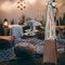 CUSROS Outdoor Terrasse Gasheizung Echte Flamme, 42000-48000BTU Bodenstehender Pyramidenheizstrahler Propangasheizung, Mobile Viereckheizung mit Rad, Große Raumerwärmung Heizung für Outdoor Garten