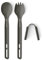 Sea to Summit - Frontier Ultralight Cutlery Set - 1 Person, 2 Piece - Long Handle Camping Spoon & Spork + Adaptor Attachment - Hard Anodised Aluminium Camping Dinnerware - Smooth Matte Finish - 32g