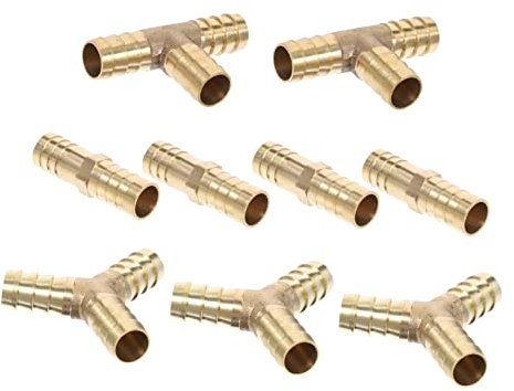 FUNOMOCYA 1 Satz Barb-Schlaucharmaturen Schlauchanschlüsse Rohrverbinder gartenschlauch adapter crimpen crimpverbinder hydraulikkupplung passend für Sanitärprojekte Messingbeschläge Golden