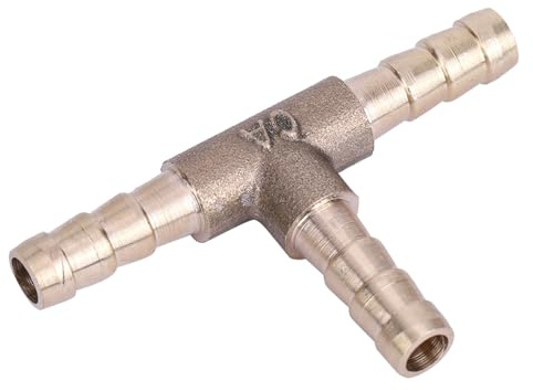 Accesorio para Manguera de 3 Vías, Práctico Accesorio en T de Latón, Conector para Manguera de 3 Vías, Combustible para Tubería de Gas y Aceite de Aire Comprimido (6MM)