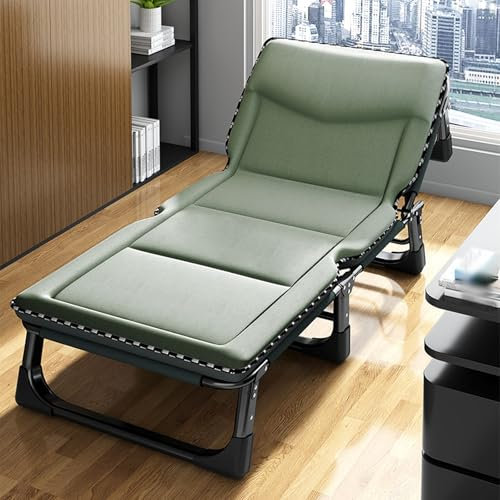 MBBTAG Cama Camping Plegable Cama Plegable Camping Ultraligera Portable 4 Niveles Ajustables Cama de Camp Plegable Cama de Campamento Se Puede Utilizar Como Cama Para Invitados, de EnfermeríA(Verde,19