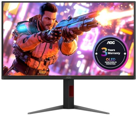 AOC Q27G4ZD Q27G4ZD QHD 240Hz OLED Gaming Monitor 2560x1440-0.03ms True Black HDR400-2X HDMI + DP 1.4 - USB Hub - Höhenverstellbar - 100x100 VESA [Q27G4ZD]