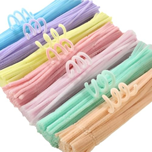400 pcs Pipe Cleaners for Craft 30mm Long Crafting Pipe Cleaners-7 Macaron Colors Chenille Wire Flexible Pipe cleaners for DIY Craft- Ultra-dense Pipe Cleaners for Kids DIY (Macaron Colors：400pcs)