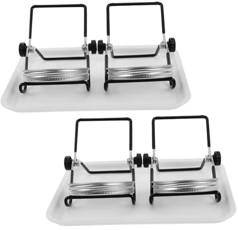 LOORGVEL 2 Set Kit Germogliatore Casa per Barattoli Mason con Coperchi Rete in Acciaio Resistente Vassoio e Supporto per Germinazione Rapida di Semi e Germogli Accessori Resistenti per