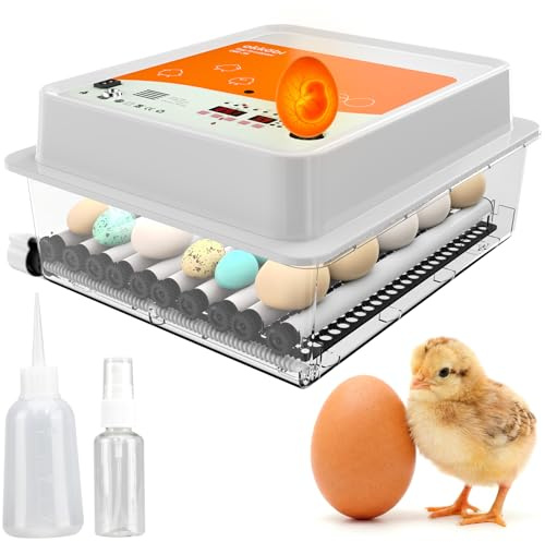 OBI-36 Egg Incubator for Hatching - 36 Eggs - Automatic Turning and Humidity Control, Candler - Ideal for Families and Farms - Suitable for Chicken, Duck, Quail Eggs - Yellow