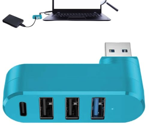 USB 3.0- | 4-portars USB- 5GB Splitter Roterbar Enkel Expansion | Roterbar USB Splitter USB Expander USB 3.0 Expander Splitter Multi USB Port Expander USB Adapter Station för bärbar dator, bi