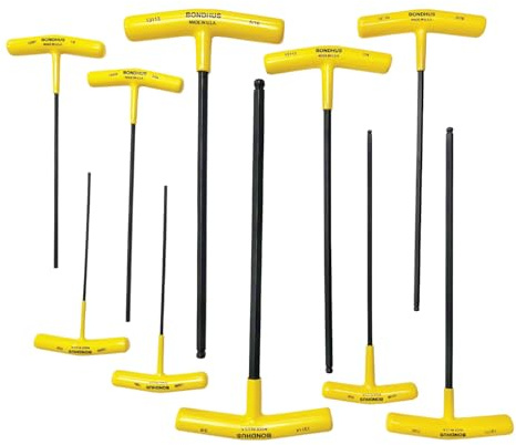 Bondhus KS Tools 13138 - Juego de mangos hexagonales en T con cabezal de bola BTX10 (10 piezas)