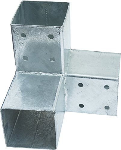 Connex HV4242 Pfostenecke doppelt, 90 x 90 mm, Holz, Silber
