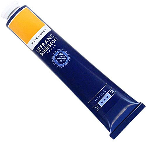 Lefranc Bourgeois 810052 feine Ölfarbe, lichtecht mit hervorragender Deckkraft & hoher Farbintensität, gleichmässiger Konsistenz und optimaler Mischbarkeit, 150ml Tube - Mittelgelb