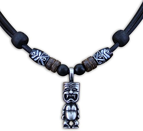 HANA LIMA Tiki Halskette Tikikette Surferkette Neuseeland Lederkette Surferhalskette