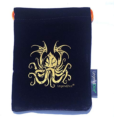 Cthulhu Dice Bag - Draw String dice Pouch for Roleplaying Dice (Blue)