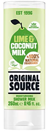 Original Source Vegan Lime and Coconut Shower Milk, (250 ml x 6 Bottles)