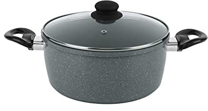 DALEMOOR by URBN-CHEF Carbon Steel Marble Grey Cooking Casserole Pots (20cm)