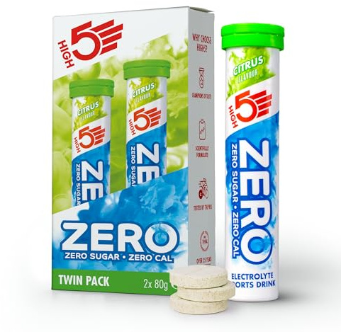 HIGH5 ZERO Elektrolyte Ohne Zucker - Hydration Helper, Für Mehr Leistung und Wohlbefinden - Potassium Calcium Magnesium Brausetabletten - Zitrus, 40 Elektrolyte Tabletten (2 x 20 Stück)