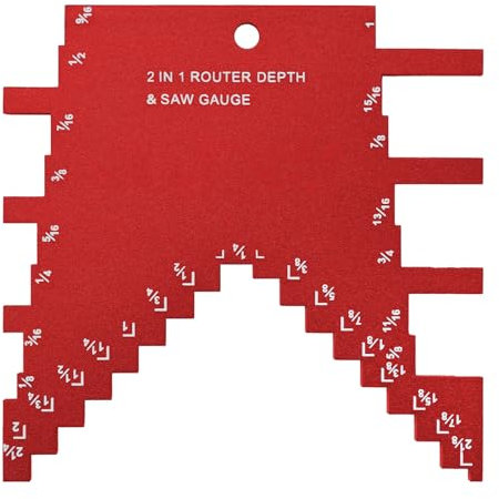 2-in-1-Stufen-Tiefenmesser, Tiefenmessgerät für Oberfräse und Tischsäge, Holzbearbeitung, Aluminiumlegierung, ultimative Klarheit, Tiefenmesser, Lineal