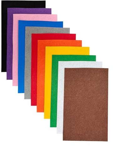Jtnohx Feutrine, Tissu de Feutre 11 Pièces, Feutrine Loisir Creatif 17.78×28.7cm, Feuille de Feutre pour Couture