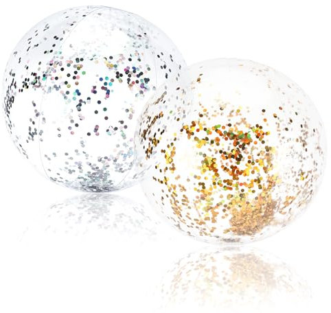 Quuylin Wasserball Aufblasbar, 2 Stück Blitz Aufblasbarer Ball, 40cm Strandball, Sommer Schwimmball Wasserspielzeug für Kinder Erwachsene Strand, Pool Party, Outdoor-Aktivitäten