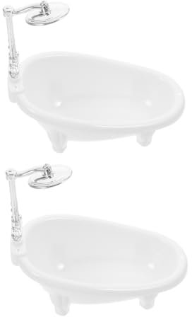 CORHAD 2pcs Miniatur Badewanne Mini Puppenhaus Badezimmer Realistische Spielen Spielzeug Für Kinder
