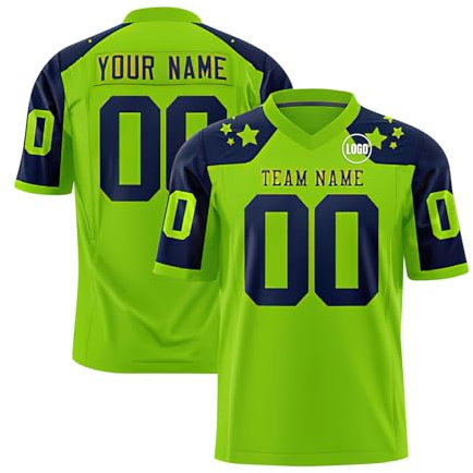 American Football Trikot American Football Shirt Personalisiert Mannschaftsname Ihr Name Logo Football Trikot Rugby Shirt for Kinder Herren Damen Geschenke