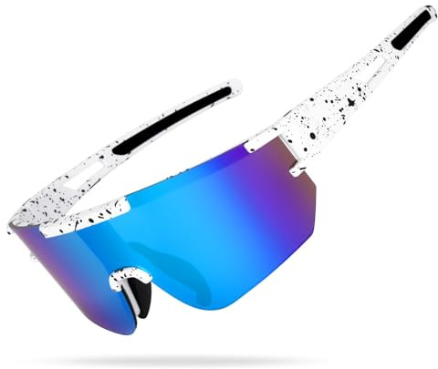 AUTOWNLUX Schnelle Brille Polarisiert UV400 Fahrradbrille Sonnenbrille Winddicht Rennrad Brille Blau für Herren und Damen Radfahren Laufen Baseball Golf Skifahren Bergsteigen Angeln
