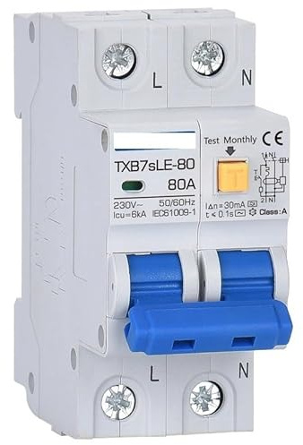 LATEAU Disjoncteur,Interrupteur Différentiel Disjoncteur différentiel RCBO RCCB Type A/AC MCB 220V 110V 10A 16A 20A 32A 40A 63A 30mA 15mA Protection Contre Les fuites(25A)