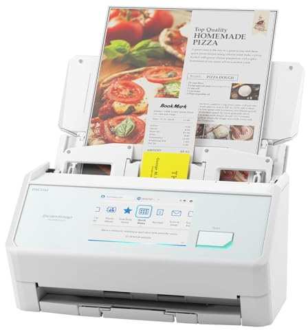ScanSnap iX2500 Wireless or USB High-Speed Cloud Enabled Document, Photo & Receipt Scanner with Large 5 Touchscreen and 100 Page Auto Document Feeder for Mac or PC, White