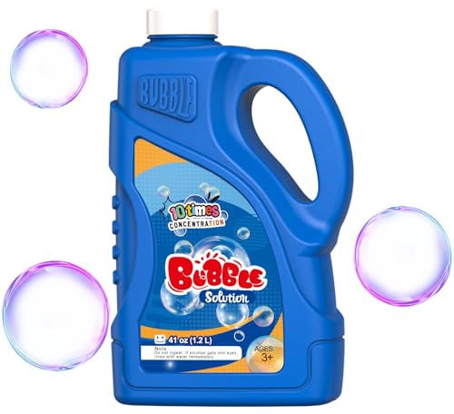 Bombble Liquide à bulles concentré de 1,2 l (jusqu'à 12 litres), mélange de bulles pour machine à bulles/pistolet à bulles, solution à bulles de savon, liquide de recharge (bleu 098)
