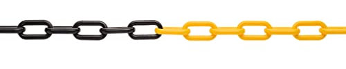 Absperrkette Warnkette Kunststoffkette 4 mm Schwarz/ Gelb 10m/20m/30m/40m/50m (10, Meter Lang)