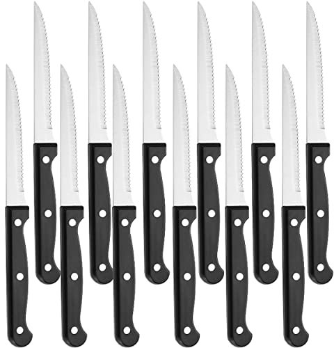 GOODFEER Steakmesser 12 teilig Messer Set, Steakbesteck Edelstahl, GrößE 8.5 inch (21.60 cm)