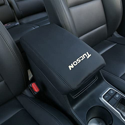 ACSUZ Housses Daccoudoirs de Voiture,pour Hyundai Tucson 2015-2020 Voiture Accoudoir Box Pad Console Protection Accessoires,White Style