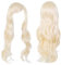 Lange Lockige Perücke, 28 Zoll/70cm Hellgold Cosplay Perücke für Frauen, Perücken mit Pony, Damen Perücke Lang, geschichtete, für Alltag Anime Cosplay Kostümparty Halloween Karneval