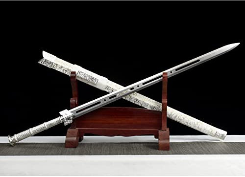 LQSMX sword Chinesisches Schwert/scharf/Katana Schwert Zweihändiges Schwert, Einhandschwert 42.5in Schwerter echte Waffen Handgeschmiedeter 1060 Stahl