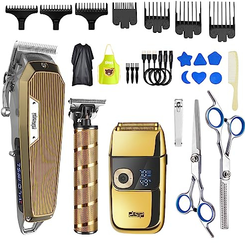 DSP® Professional Barber Clippers Set for Men - Cordless Bald Shaver Men Clippers and Trimmers Set - All in one Complete Kit