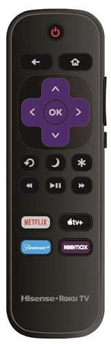 OEM Replacement Remote Control Compatible with Hisense Roku TV Smart 4K Ultra HDTV (Not for Roku Stick/Box) - Netflix, Apple TV+, Paramount+, HBO Max