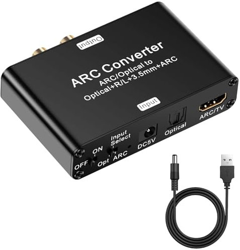 Sutowe RC Audio Extractor HDMI ARC to SPDIF HDMI ARC L/R 3.5mm Jack Stereo Audio Converter for TV and Sonos Soundbar