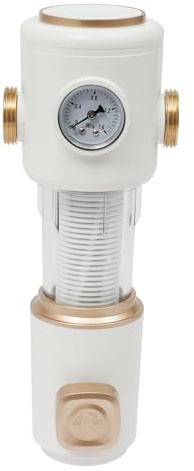 Filtro de retrolavado Filtro de agua de 1 pulgada Prefiltro de agua Filtro de sedimentos, filtro de agua sedimentaria spin-down para agua de pozo (blanco)